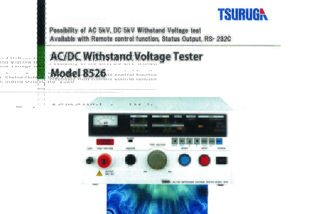 AC_DC Withstand Voltage Tester 8526 Catalog